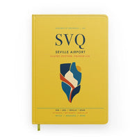 Thumbnail for Seville Airport (SVQ) design on yellow notebook