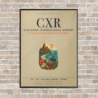 Thumbnail for Cam Ranh International Airport Nha Trang CXR vertical canvas print - framed - beige background