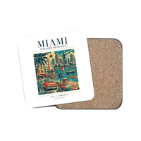 Thumbnail for MIAMI - Poster - Coaster - White