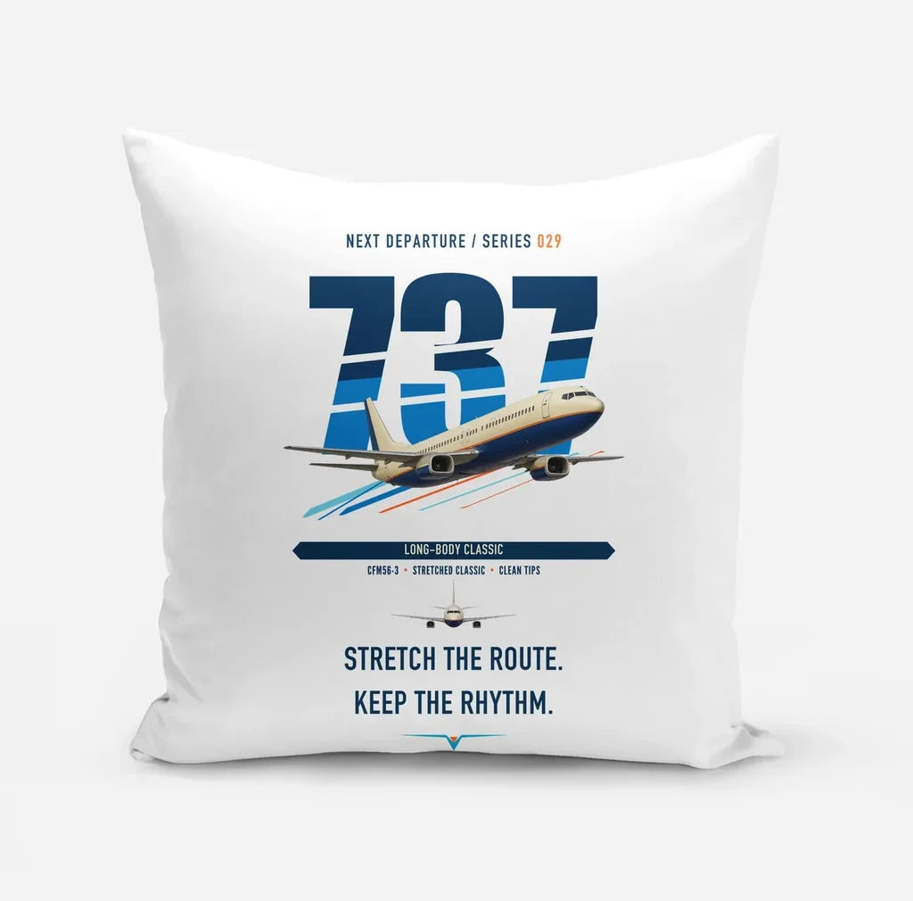 Boeing 737-400 Classic design on white pillow