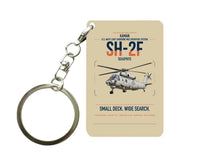 Thumbnail for Kaman SH-2F Seasprite design on beige designed key chain, double-side print
