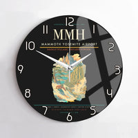 Thumbnail for Mammoth Yosemite Airport (MMH) design on black no frame wall clock