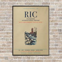 Thumbnail for Richmond International Airport RIC vertical canvas print - framed - beige background