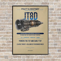 Thumbnail for JT8D vertical canvas print - framed - beige background