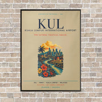 Thumbnail for Kuala Lumpur International Airport KUL vertical canvas print - framed - beige background