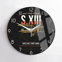 Thumbnail for SPAD S.XIII C.1 design on black no frame wall clock