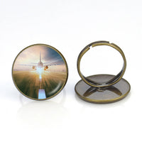 Thumbnail for Airplane Flying Over Runway Ring - view 2