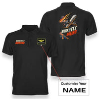 Thumbnail for SIGNAL 609 - Born To Fly Boeing - Double-Side Polo design on black double side polo with custom name badge
