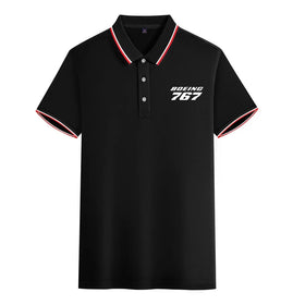 Boeing 767 & Text Stylish Polo T-Shirts