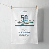 Thumbnail for Fokker 50 design on white towel