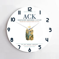 Thumbnail for Nantucket Memorial Airport (ACK) design on white no frame wall clock