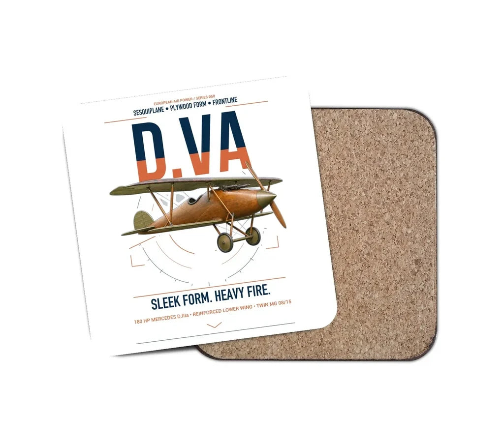 Albatros D.Va design on white 1 piece coaster