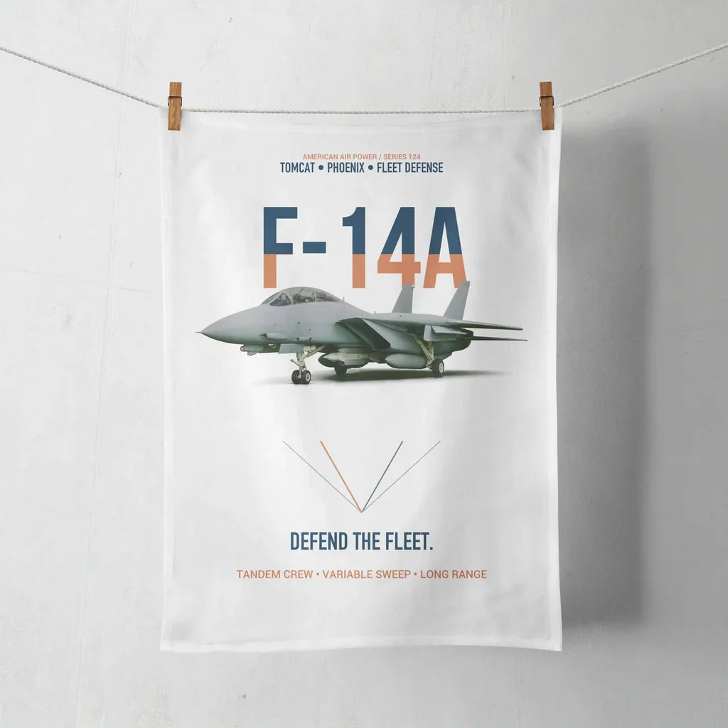 F-14A Tomcat Defend The Fleet design on white towel