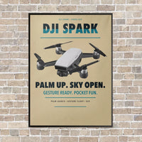 Thumbnail for DJI Spark vertical canvas print - framed - beige background