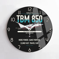 Thumbnail for Socata TBM 850 design on black no frame wall clock