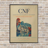 Thumbnail for Tancredo Neves International Airport CNF — Belo Horizonte vertical canvas print - framed - beige background