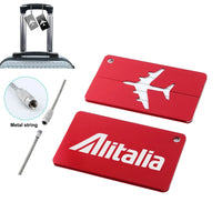 Thumbnail for Alitalia Airlines Aluminum Luggage tag in red