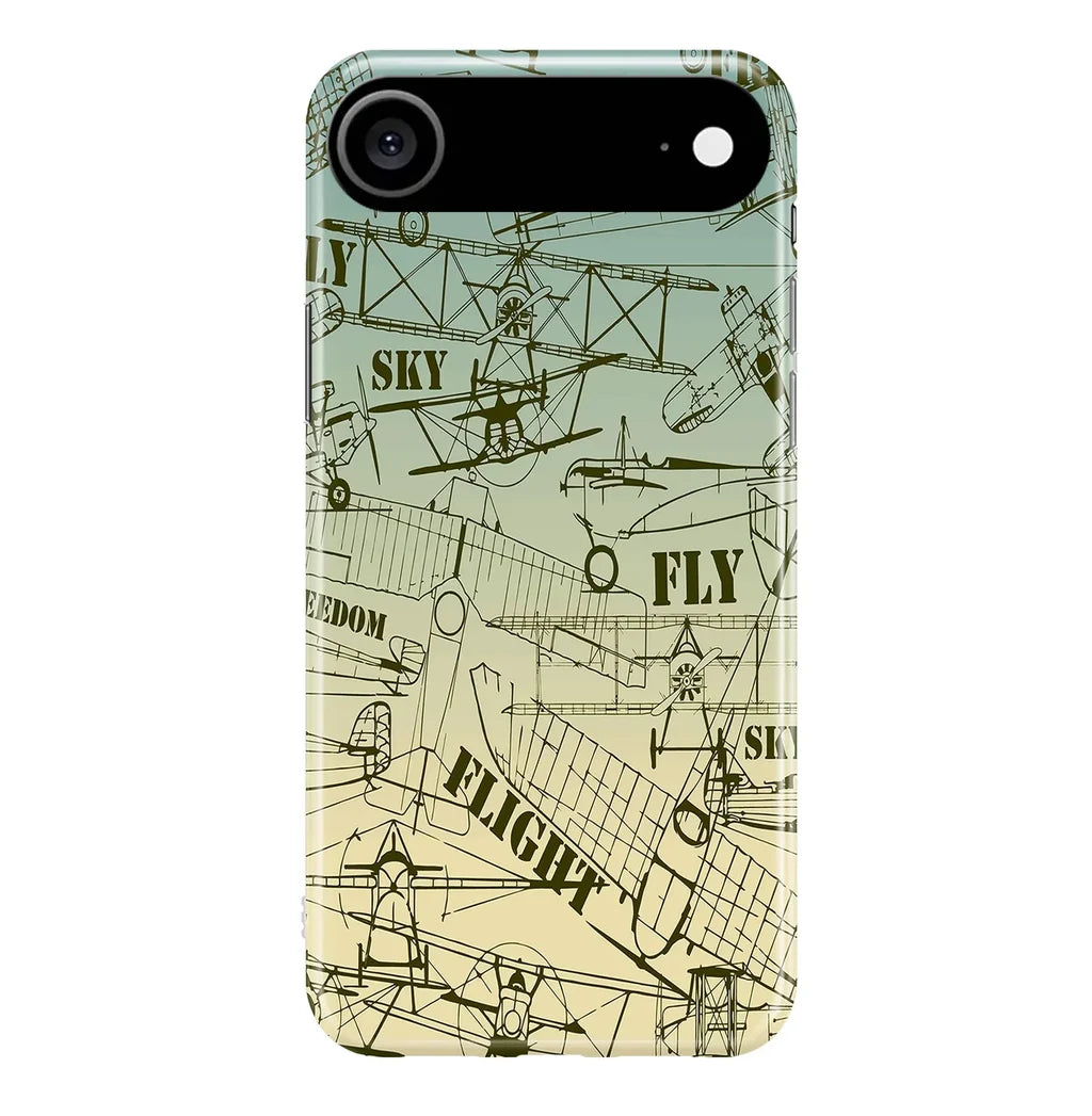 Retro Airplanes & Text iPhone Case - view 2