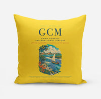 Thumbnail for Owen Roberts International Airport (GCM) design on yellow pillow