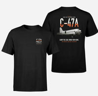 Thumbnail for C-47A Skytrain design on black double-side t-shirt, double-side print