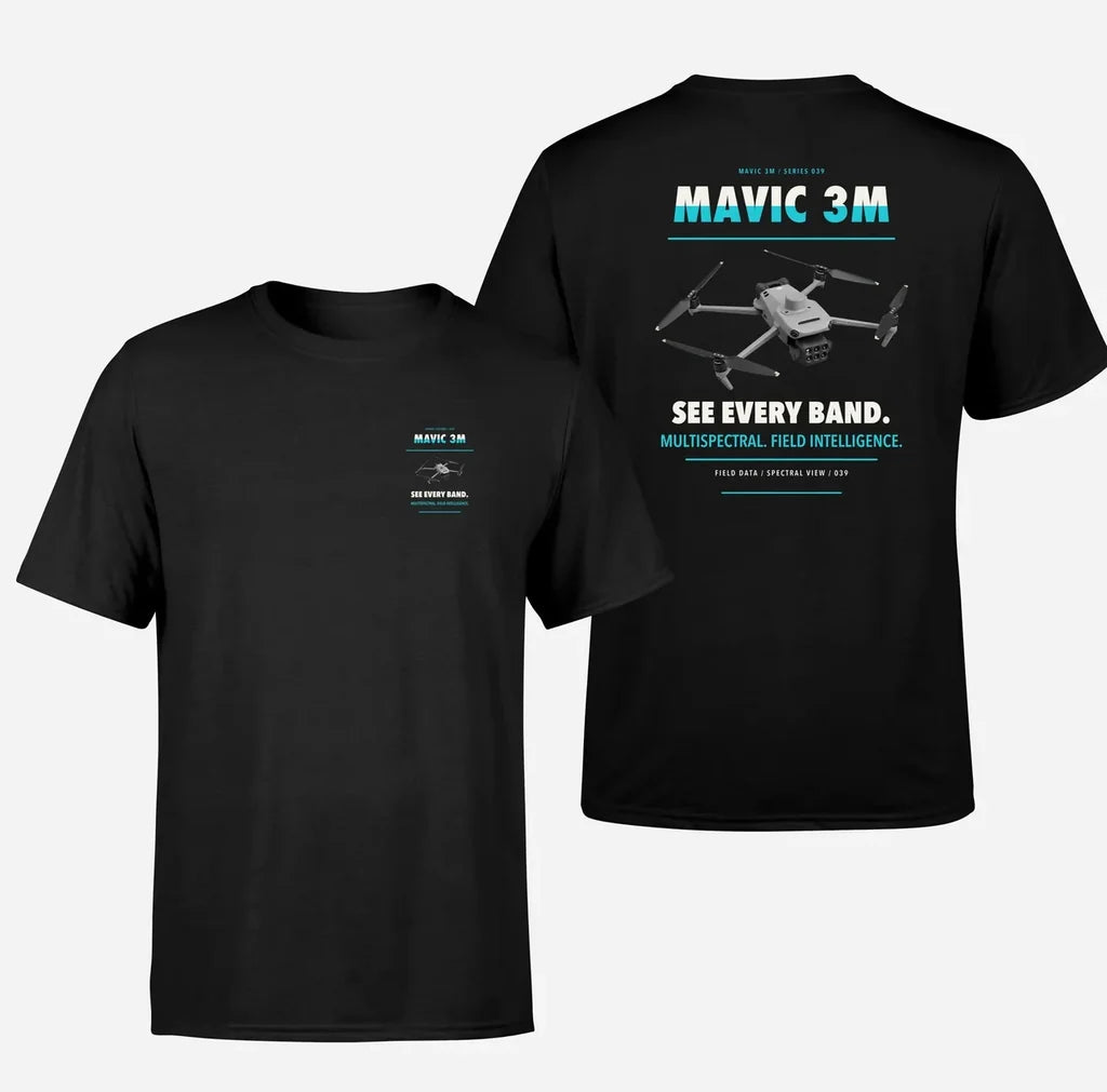 DJI Mavic 3 Multispectral design on black t shirt