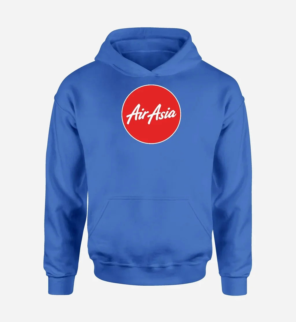 AirAsia logo printed on blue hoodie