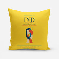 Thumbnail for Indianapolis International Airport (IND) design on yellow pillow