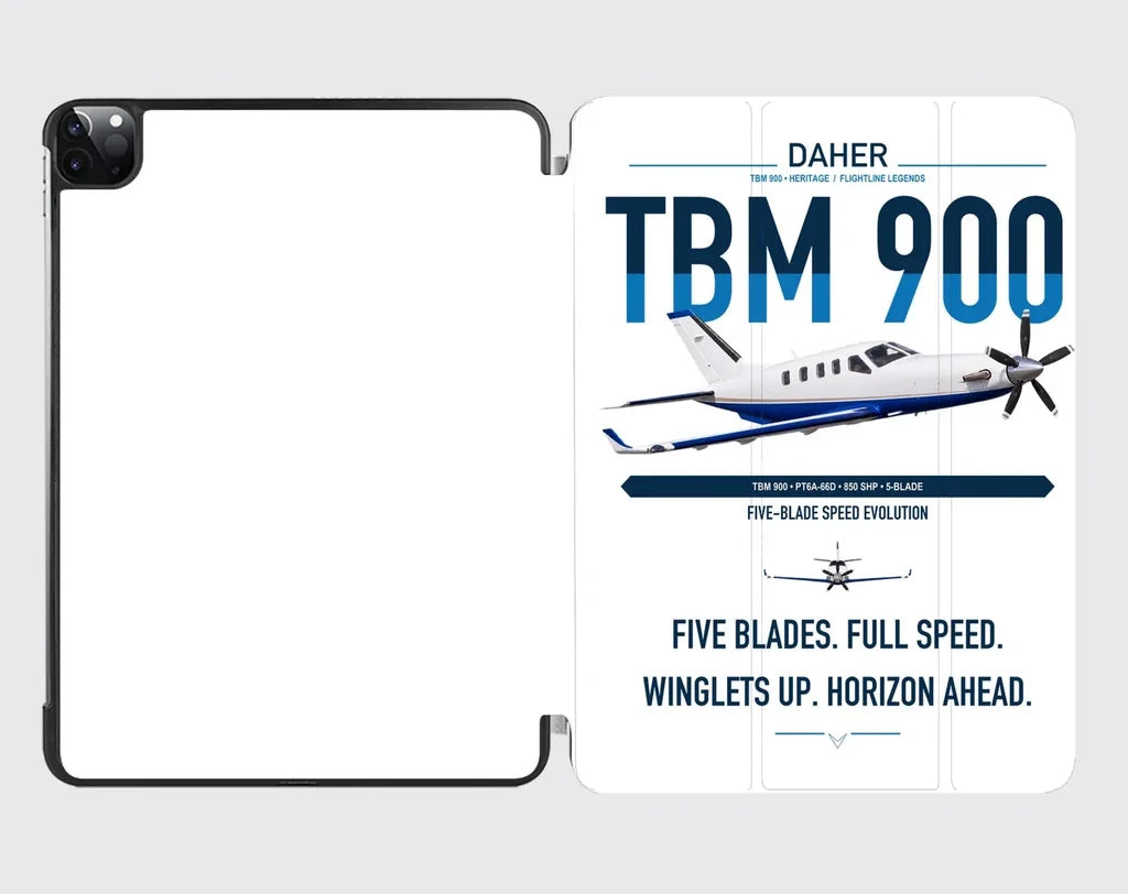 Daher TBM 900 design on white ipad tablet case