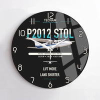 Thumbnail for Tecnam P2012 STOL design on black no frame wall clock