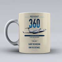 Thumbnail for Beechcraft King Air 360 design on beige ceramic mug, double-side print