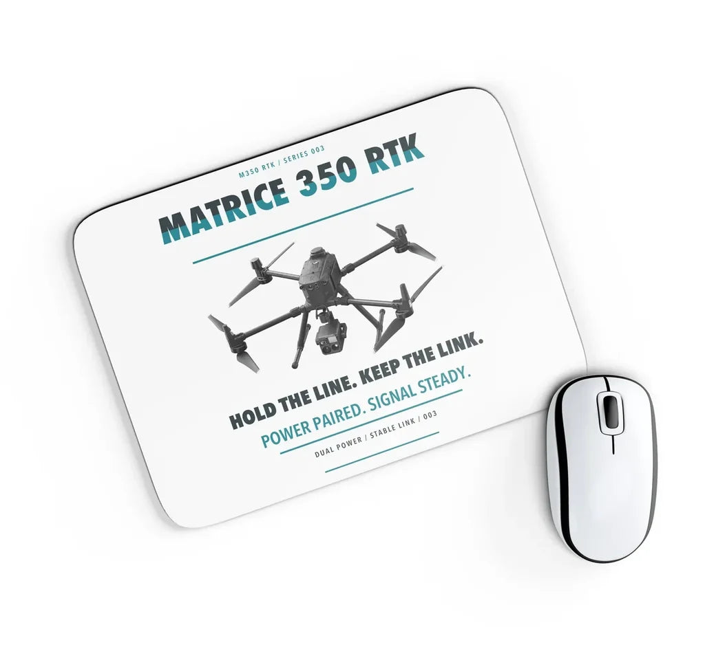 DJI Matrice 350 RTK design on white rectangle mouse pad