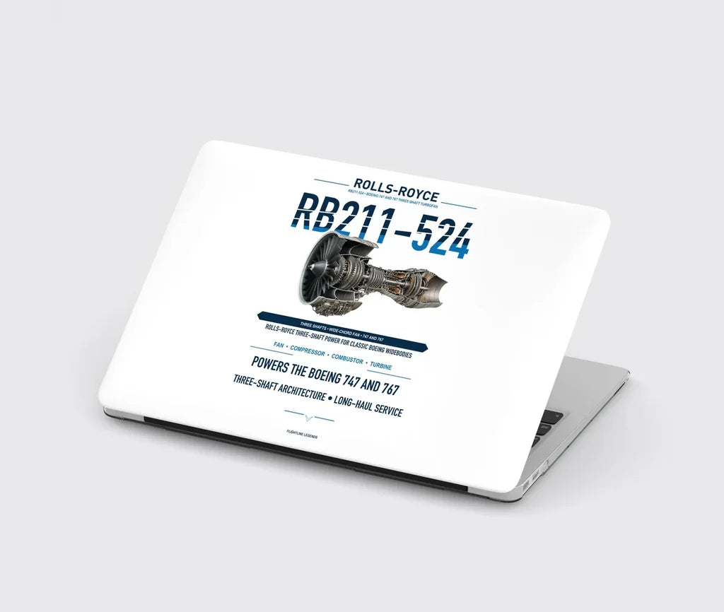 RB211-524 design on white MacBook case