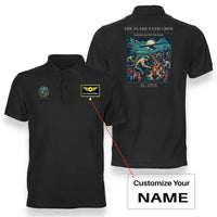 Thumbnail for VINTAGE G4252 - The Flare Path Crew - Double-Side Polo T-Shirt design on black+name