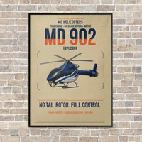 Thumbnail for MD Helicopters MD 902 Explorer vertical canvas print - framed - beige background