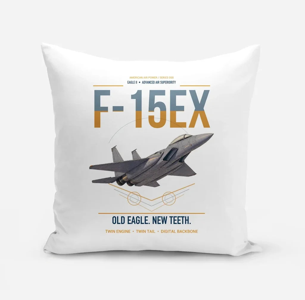 F-15EX Eagle II design on white pillow