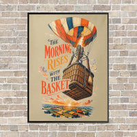 Thumbnail for The Morning Rises With The Basket vertical canvas print - framed - beige background
