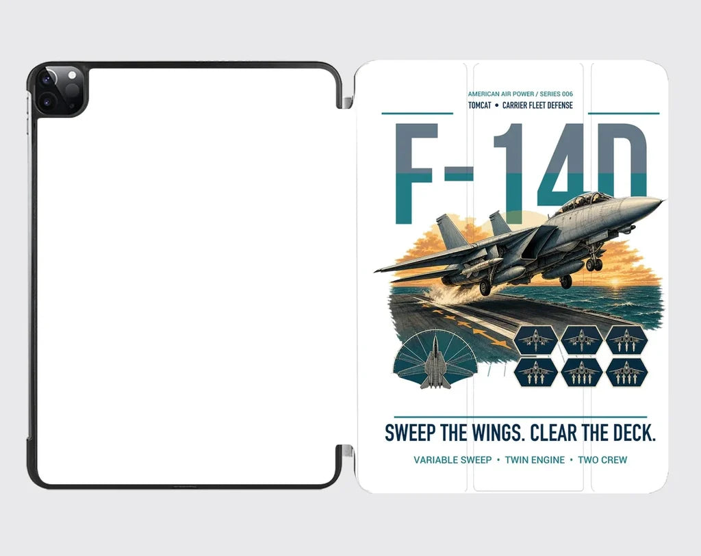 F-14D Tomcat design on white ipad tablet case