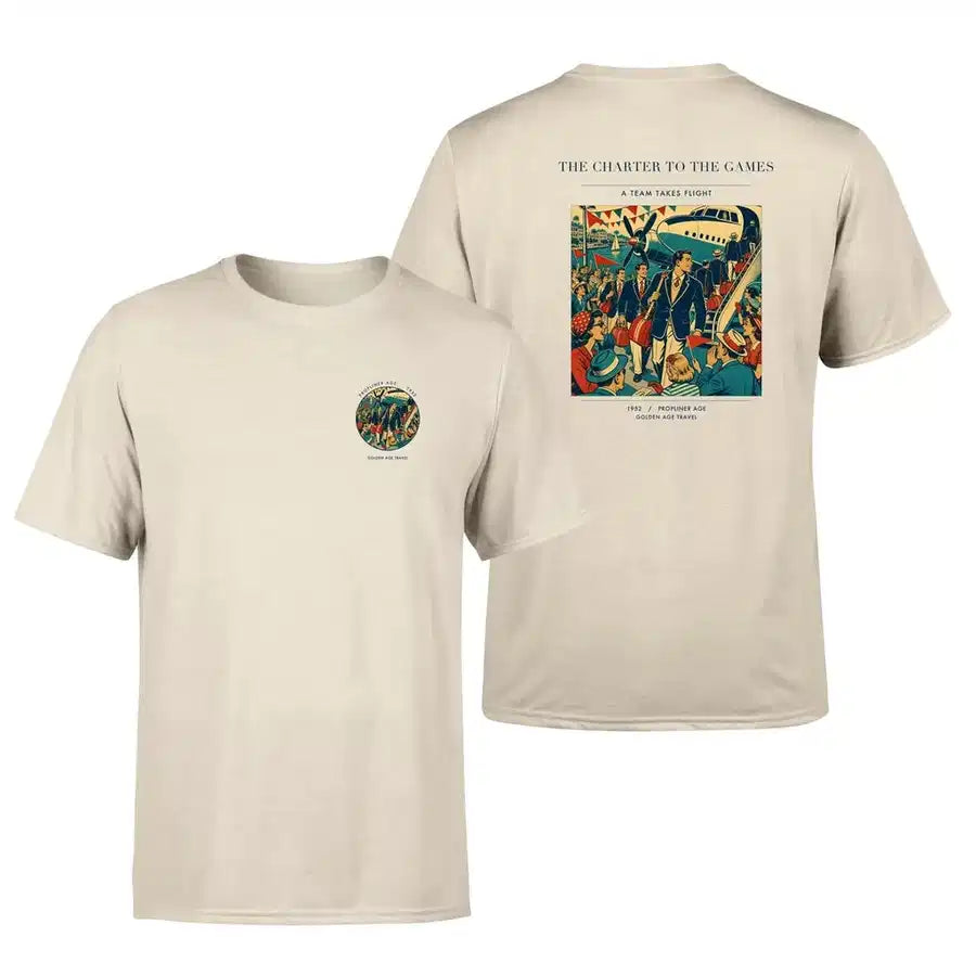 VINTAGE G4103 - The Charter To The Games - Double-Side T-Shirt design on beige double side t shirt