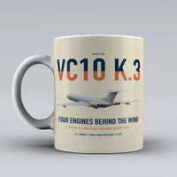 Thumbnail for Vickers VC10 K.3 design on beige ceramic mug, double-side print