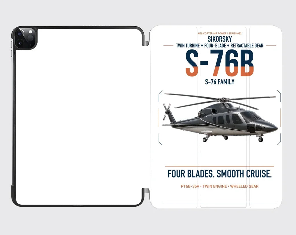 Sikorsky S-76B design on white ipad tablet case