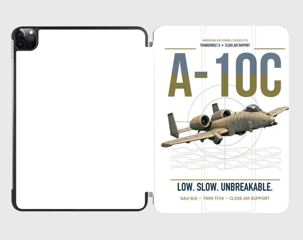 A-10C Thunderbolt II design on white ipad tablet case