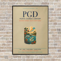 Thumbnail for Punta Gorda Airport PGD vertical canvas print - framed - beige background