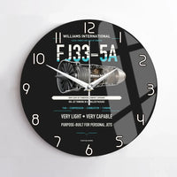 Thumbnail for FJ33-5A design on black no frame wall clock