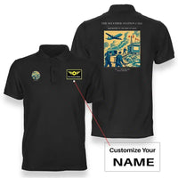 Thumbnail for VINTAGE G4288 - The Weather Station Call - Double-Side Polo T-Shirt design on black+name