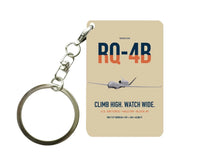 Thumbnail for RQ-4B Global Hawk design on beige designed key chain, double-side print