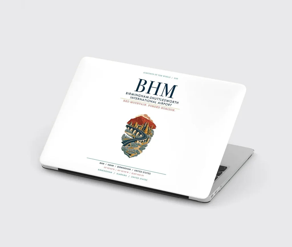 Birmingham-Shuttlesworth International Airport (BHM) design on white MacBook case