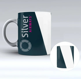 Silver Airlines Designed Ceramic White Mugs