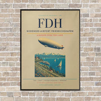 Thumbnail for Bodensee-Airport Friedrichshafen FDH vertical canvas print - framed - beige background