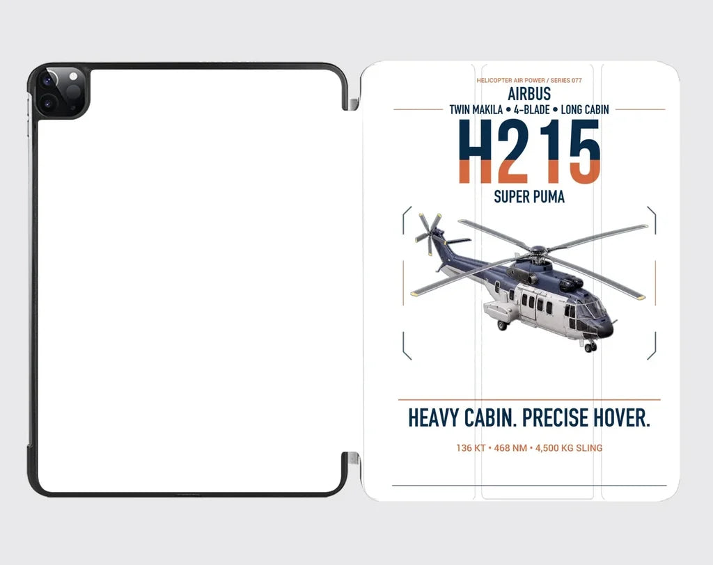 Airbus H215 design on white ipad tablet case