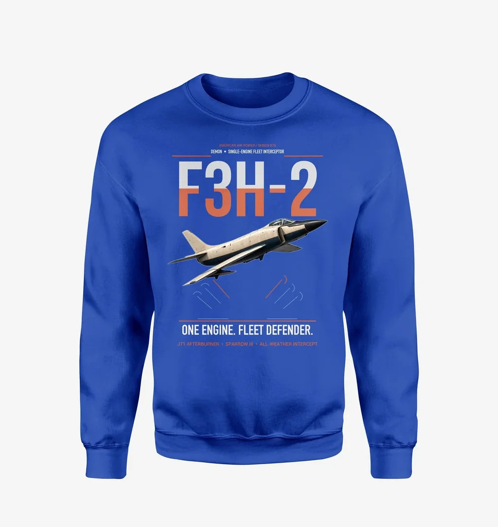 F3H-2 Demon design on blue sweatshirt